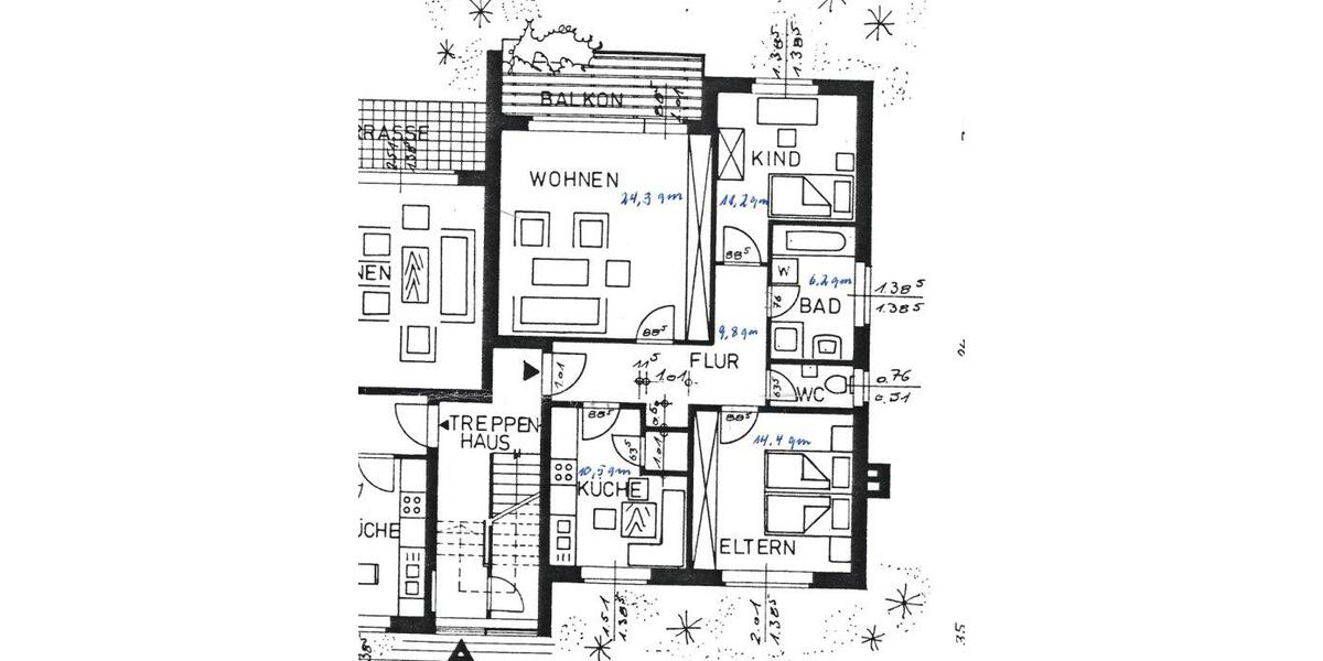 Etagenwohnung Bad Zwischenahn - 3 Zimmer, 79 m&sup2;, 255.000&euro; | Angebot:26873061
