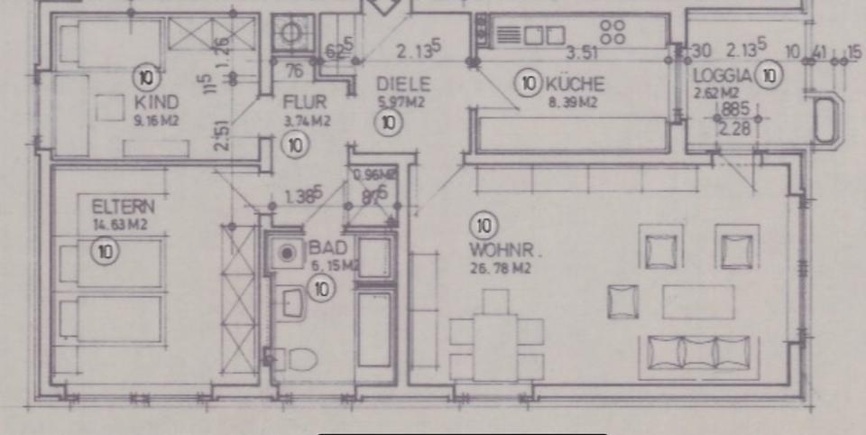 Frisch renovierte 3-Zimmer-Wohnung mit Loggia im Marschwegviertel zimmer