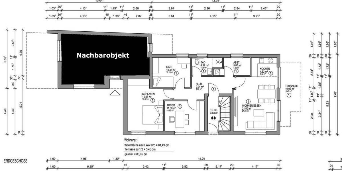 Etagenwohnung Oldenburg Eversten - 4 Zimmer, 87 m&sup2;, 316.000&euro; | Angebot:25670459
