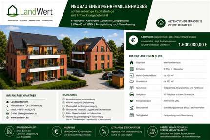 Haus Friesoythe - 13 Zimmer, 420 m&sup2;, 1.600.000&euro; | Angebot:26960356