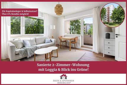 Sanierte 2-Zimmer-Wohnung mit Loggia & Blick ins Grüne! 2 zimmer