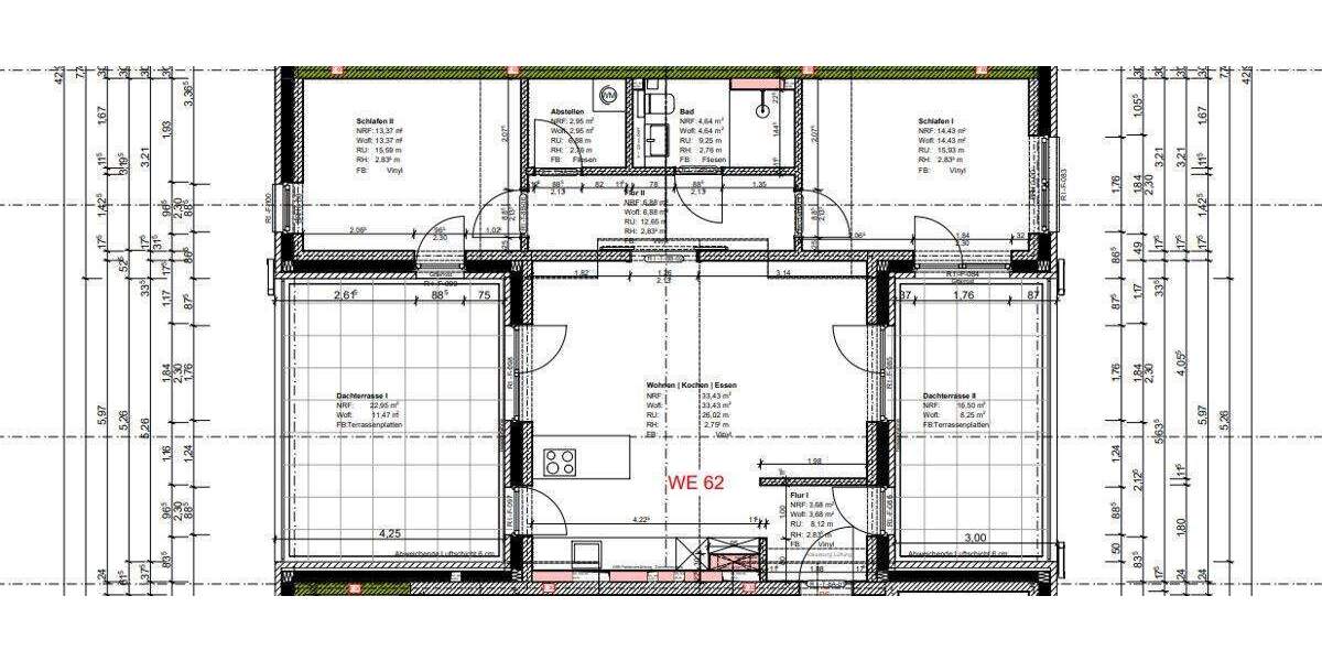 Etagenwohnung Oldenburg Bürgerfelde - 3 Zimmer, 99 m&sup2;, 1.490&euro; | Angebot:25896373