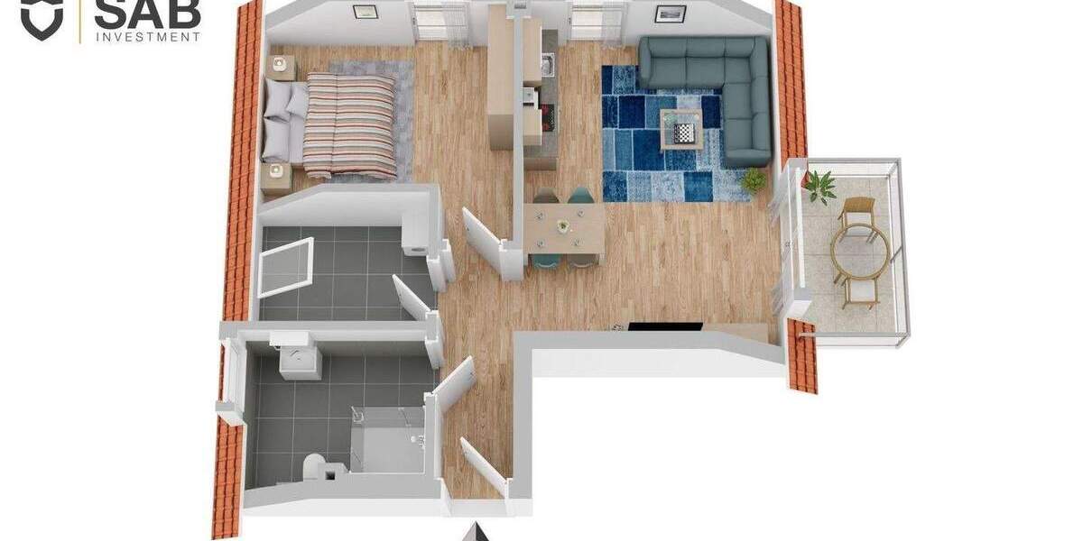 Etagenwohnung Oldenburg Alexandersfeld - 2 Zimmer, 60 m&sup2;, 342.000&euro; | Angebot:26722985