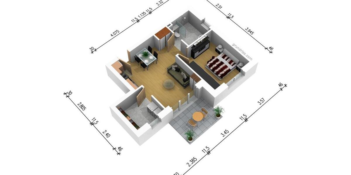 Erdgeschoßwohnung Oldenburg Kreyenbrück - 2 Zimmer, 51 m&sup2;, 785&euro; | Angebot:25999983