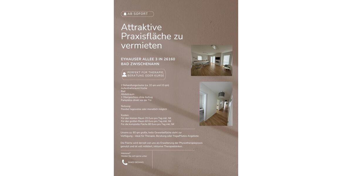 Praxisfläche zu vermieten zimmer