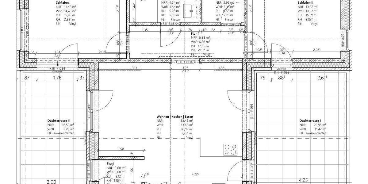 Etagenwohnung Oldenburg Alexandersfeld - 3 Zimmer, 99 m&sup2;, 1.530&euro; | Angebot:23301751