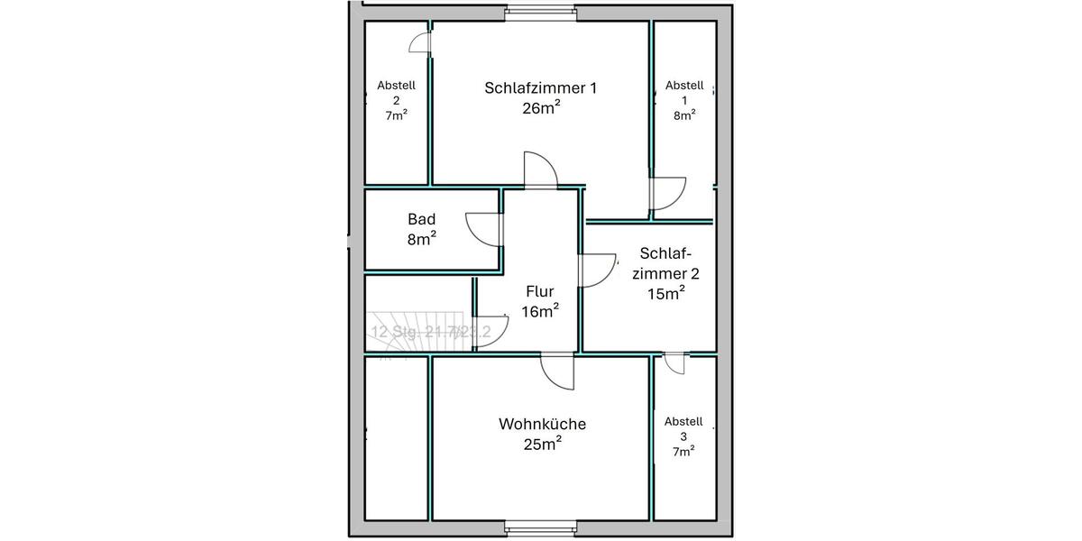 Dachgeschoßwohnung Varel - 3 Zimmer, 101 m&sup2;, 800&euro; | Angebot:25172482