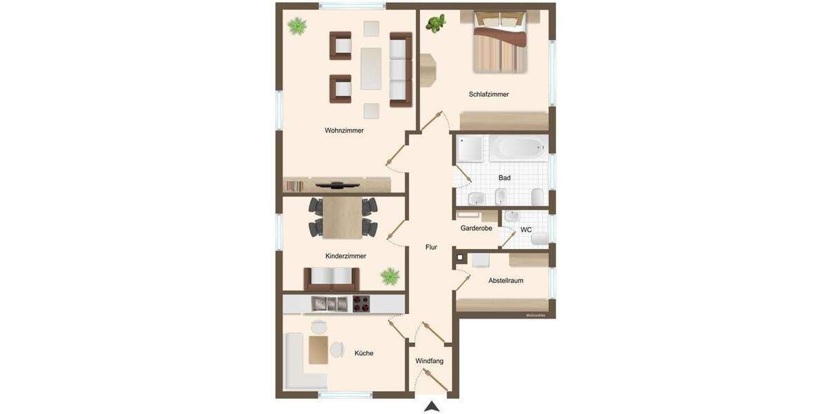 Etagenwohnung Rastede Rastede II - 3 Zimmer, 88 m&sup2;, 325.000&euro; | Angebot:25688741