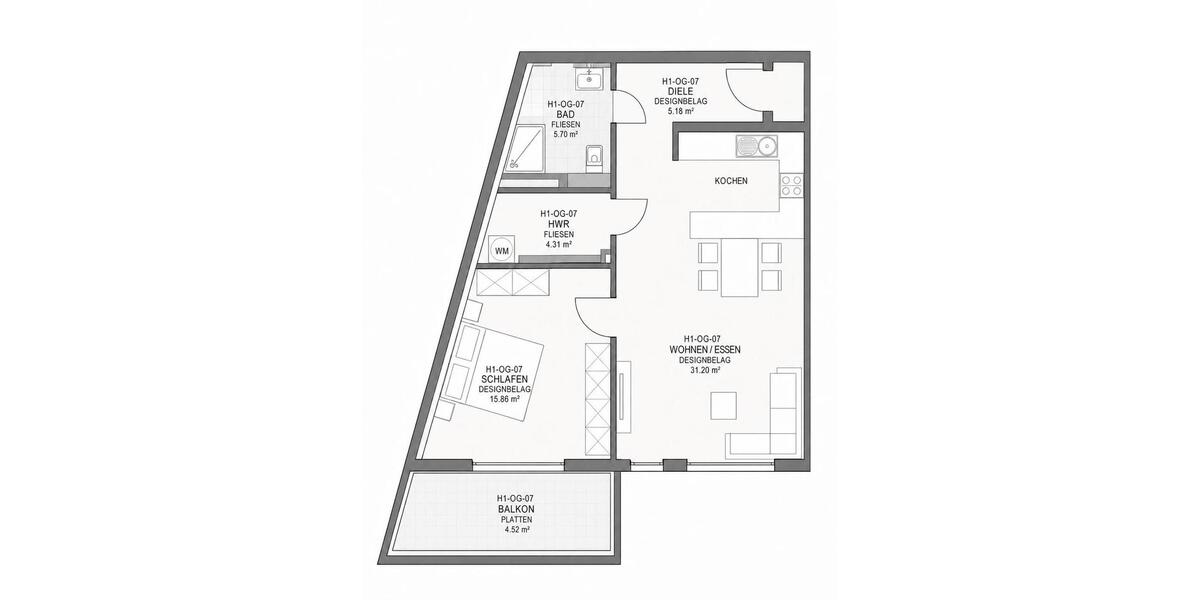 Etagenwohnung Oldenburg Bloherfelde - 2 Zimmer, 67 m&sup2;, 990&euro; | Angebot:26426411
