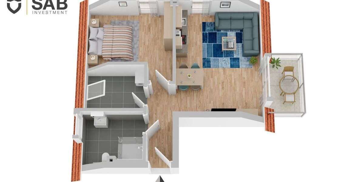 Etagenwohnung Oldenburg Alexandersfeld - 2 Zimmer, 60 m&sup2;, 318.000&euro; | Angebot:24629160