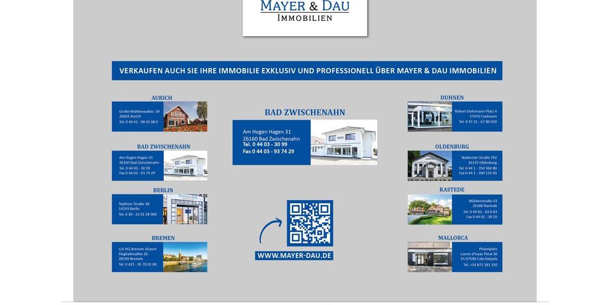 Dachgeschoßwohnung Bad Zwischenahn - 2 Zimmer, 56 m&sup2;, 1.010&euro; | Angebot:24627726