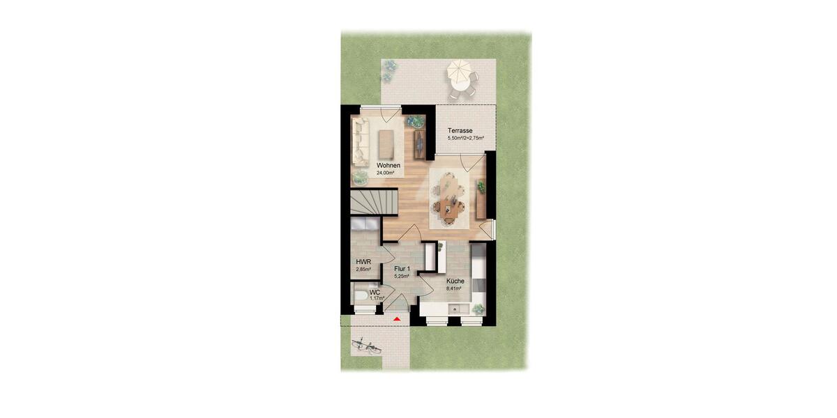 Reihenhaus Edewecht - 6 Zimmer, 121 m&sup2;, 1.695&euro; | Angebot:26336570