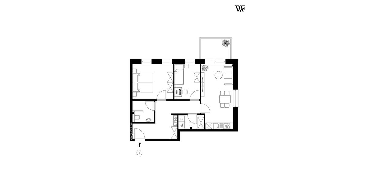Etagenwohnung Oldenburg Eversten - 3 Zimmer, 66 m&sup2;, 1.100&euro; | Angebot:26233959
