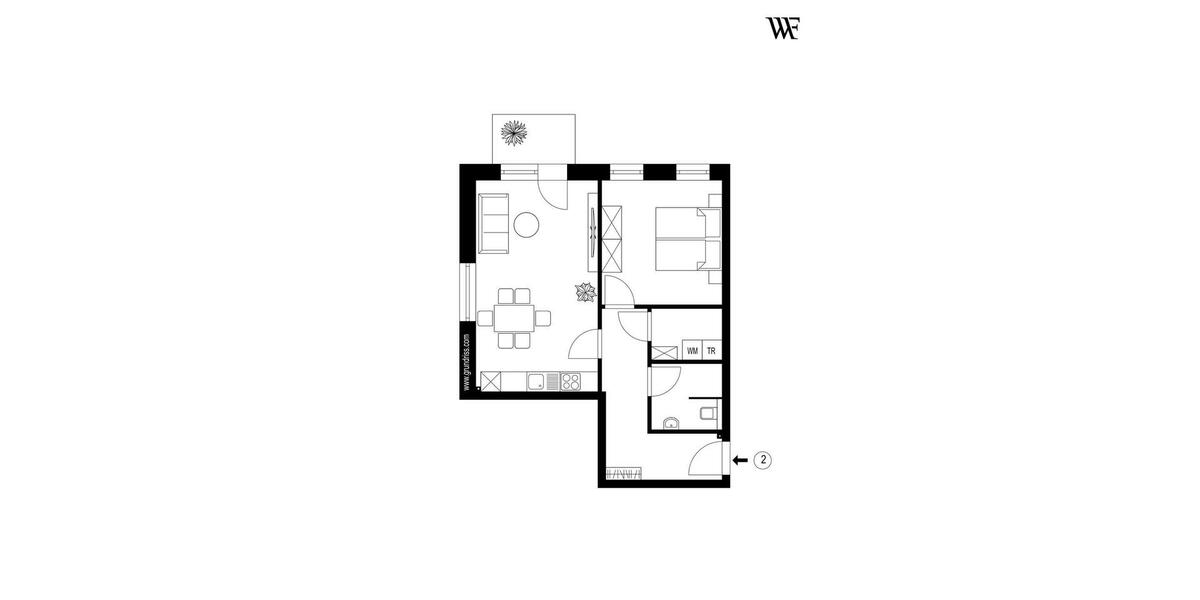 Etagenwohnung Oldenburg Eversten - 2 Zimmer, 55 m&sup2;, 930&euro; | Angebot:26233970