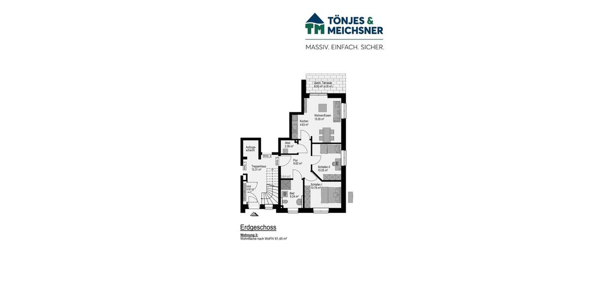 Etagenwohnung Rastede - 3 Zimmer, 60 m&sup2;, 875&euro; | Angebot:26545064
