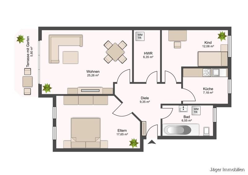 Etagenwohnung Delmenhorst Mitte - 3 Zimmer, 86 m&sup2;, 214.800&euro; | Angebot:26290340