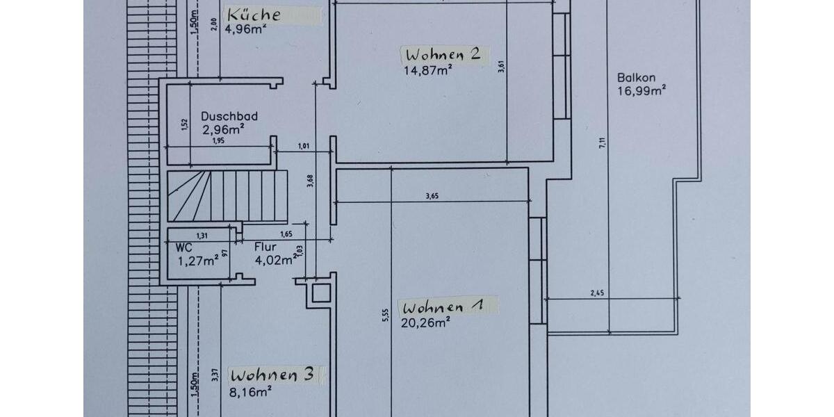 Dachgeschoßwohnung Wardenburg - 2.5 Zimmer, 67 m&sup2;, 650&euro; | Angebot:25544335