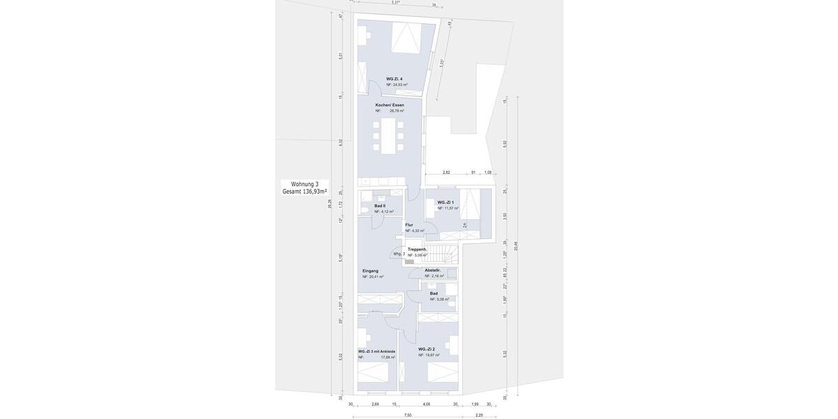 Dachgeschoßwohnung Oldenburg Dobbenviertel - 5 Zimmer, 137 m&sup2;, 1.438&euro; | Angebot:25872609