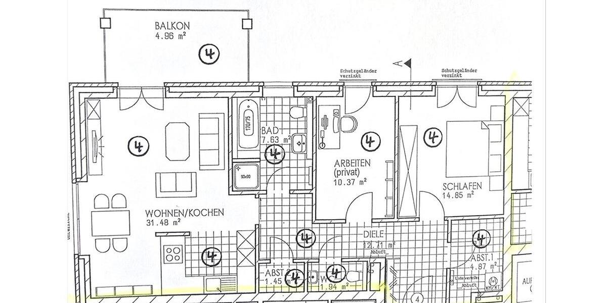 Etagenwohnung Hude (Oldenburg) - 3 Zimmer, 85 m&sup2;, 830&euro; | Angebot:26195426
