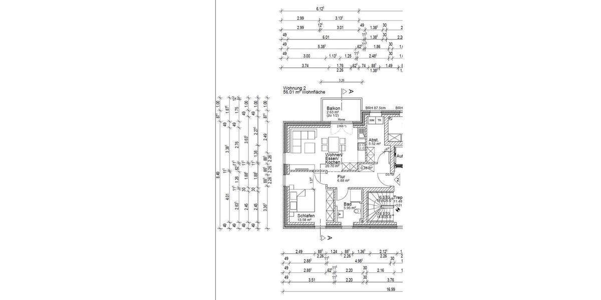 Etagenwohnung Oldenburg Alexandersfeld - 2 Zimmer, 56 m&sup2;, 920&euro; | Angebot:25977902